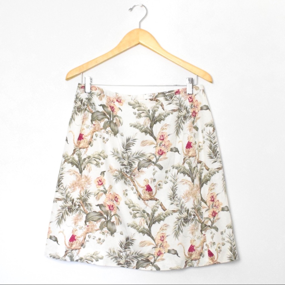 Vintage 90s Talbots Petites tropical print high waisted skirt